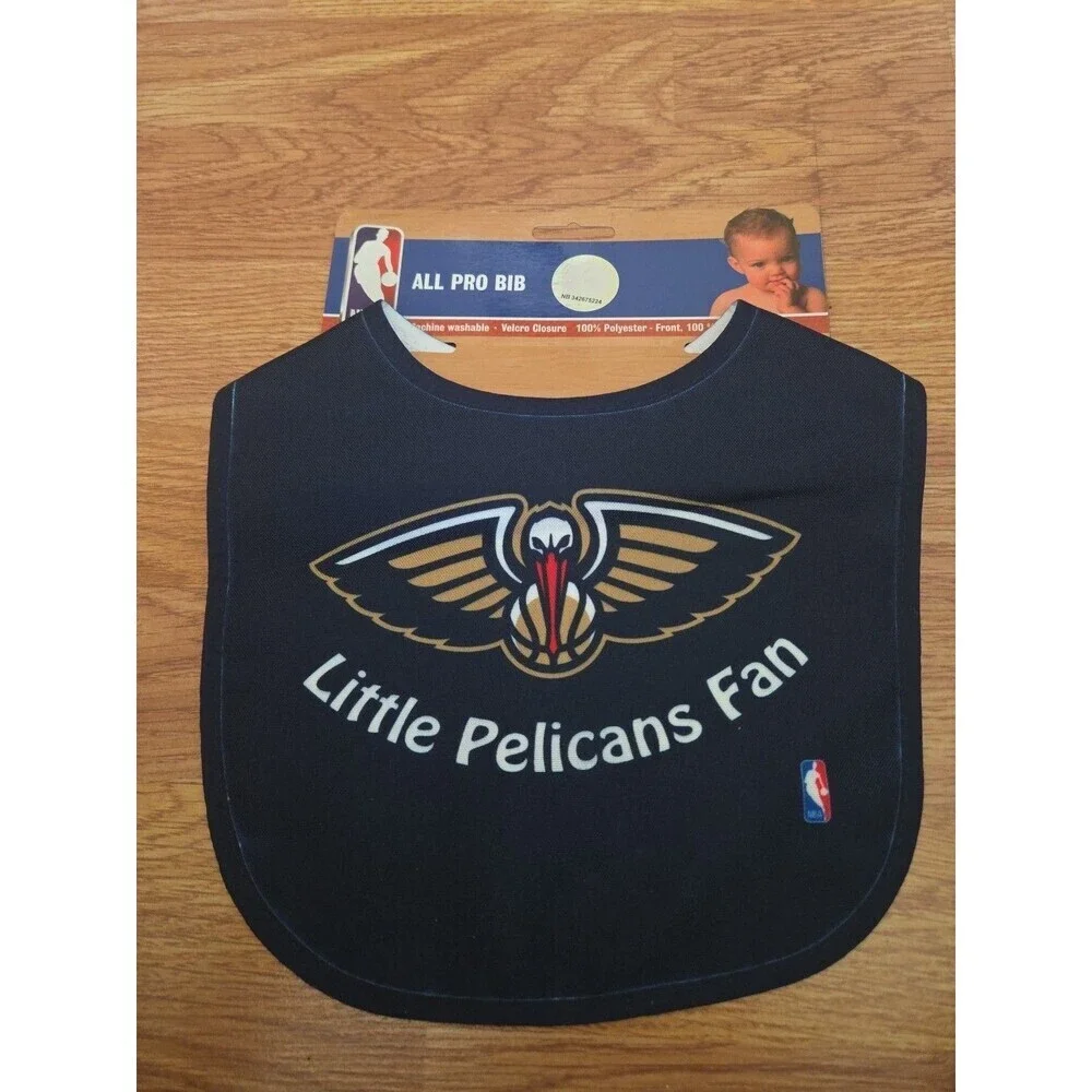 NBA New Orleans Pelicans Baby Bib Basketball Hook and Loop NEW